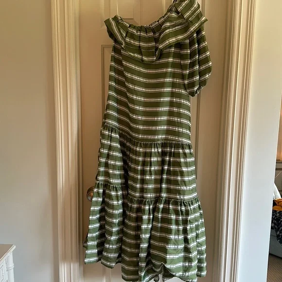 chinese dress ladies The Carolyn Dress in Natural Striped Gauze Natural Striped Gauze / 2023RES342 NSG / 2